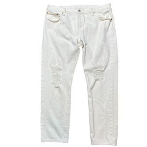 LEVI'S 501 Distressed Jeans White Size 32 x 32
